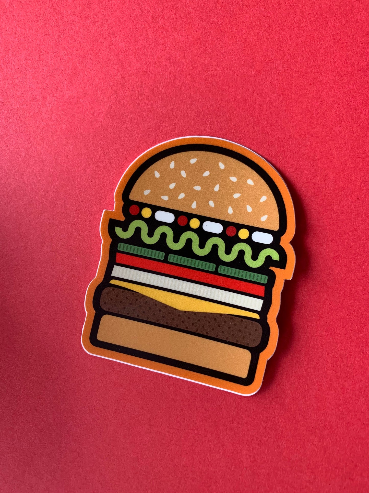 Decal Sticker — Cheeseburger Time (2.46 inch × 3 inch, waterproof) For car, window, laptop, water bottle