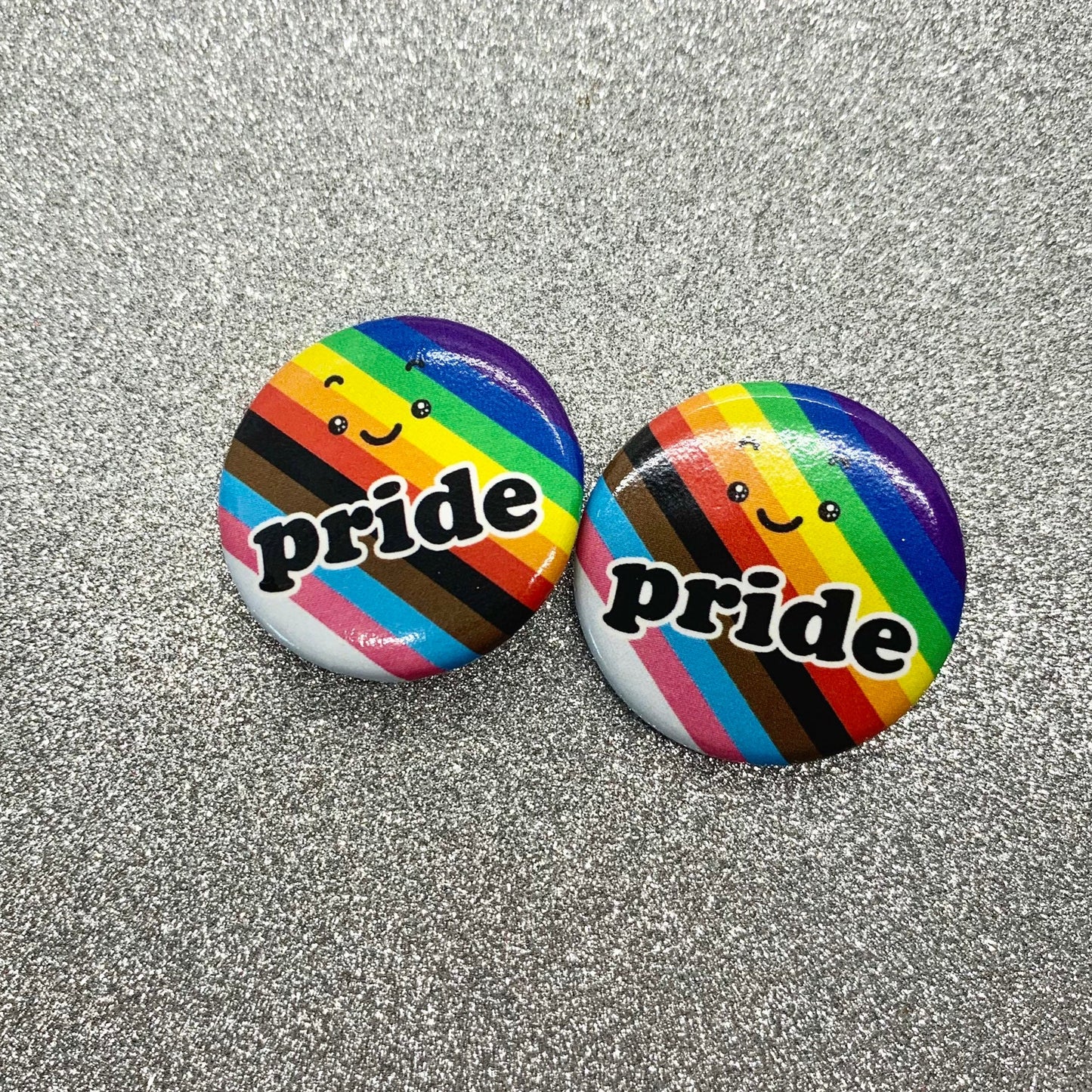 Rainbow Pride Button 2 pack (1.25 Inch Round Pinback Buttons)