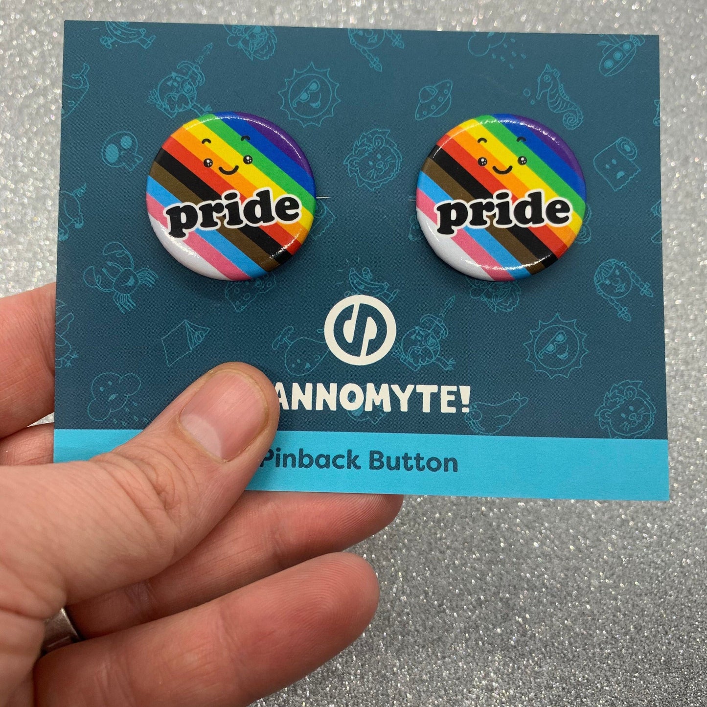 Rainbow Pride Button 2 pack (1.25 Inch Round Pinback Buttons)