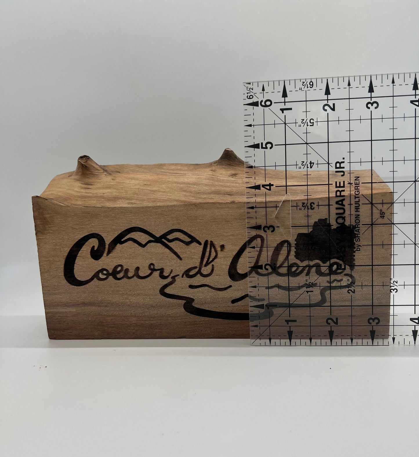 Coeur d’ Alene Wood cut Sign —hand made illustration Typography Wood Decor
