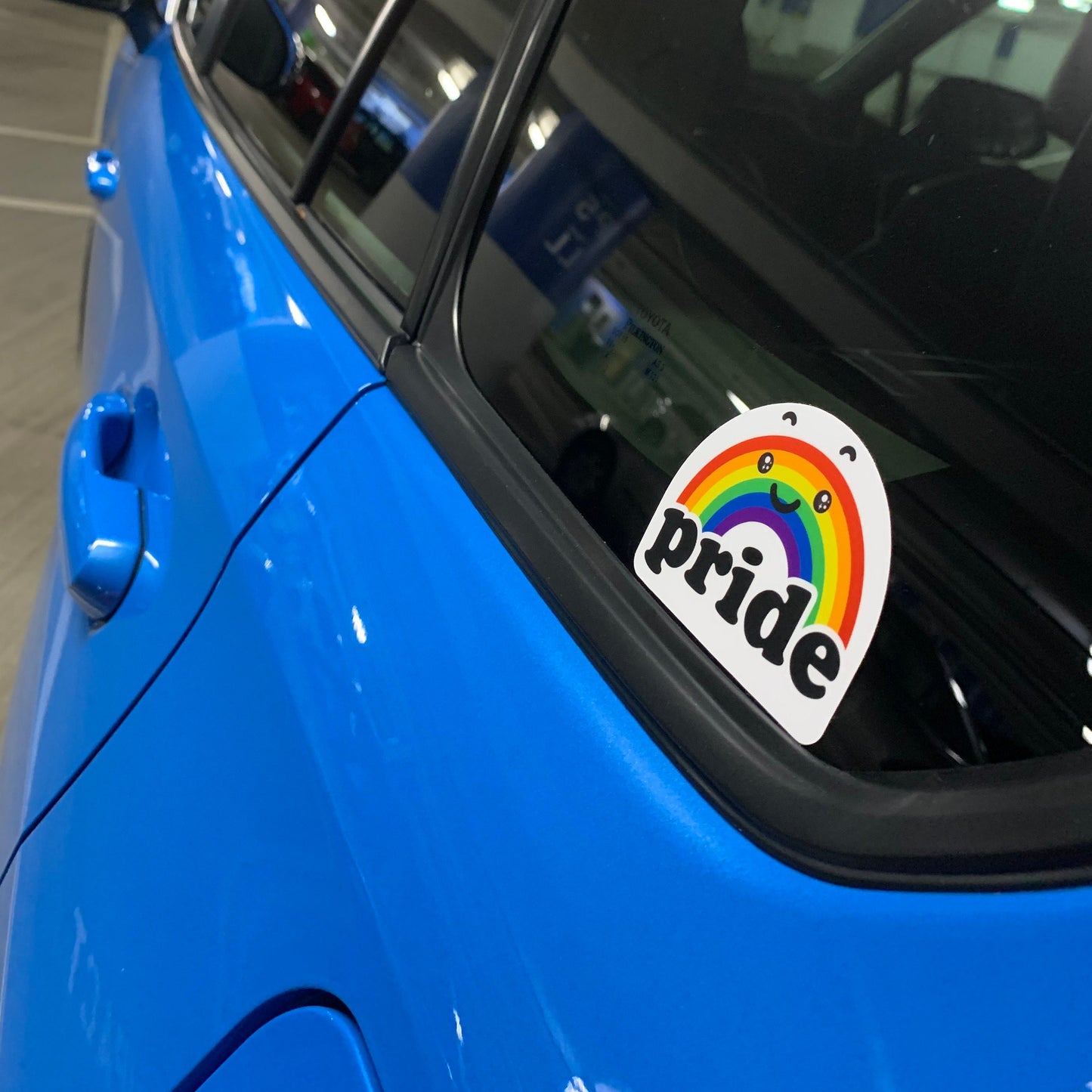 Decal Sticker — Rainbow Pride Decal (3 inch × 2.31 inch, waterproof) | for hydroflask water bottle, laptop, car window, small gift