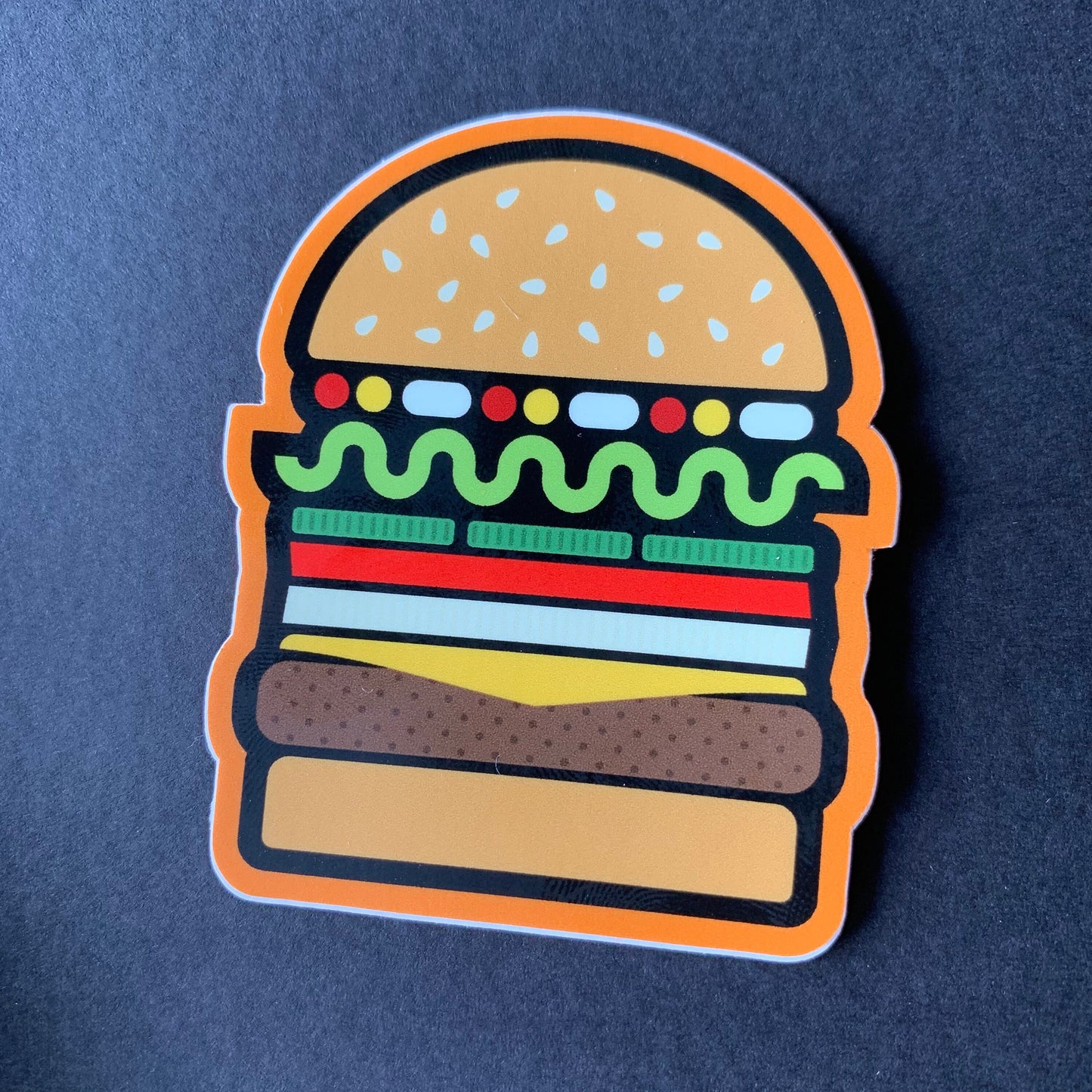 Decal Sticker — Cheeseburger Time (2.46 inch × 3 inch, waterproof) For car, window, laptop, water bottle