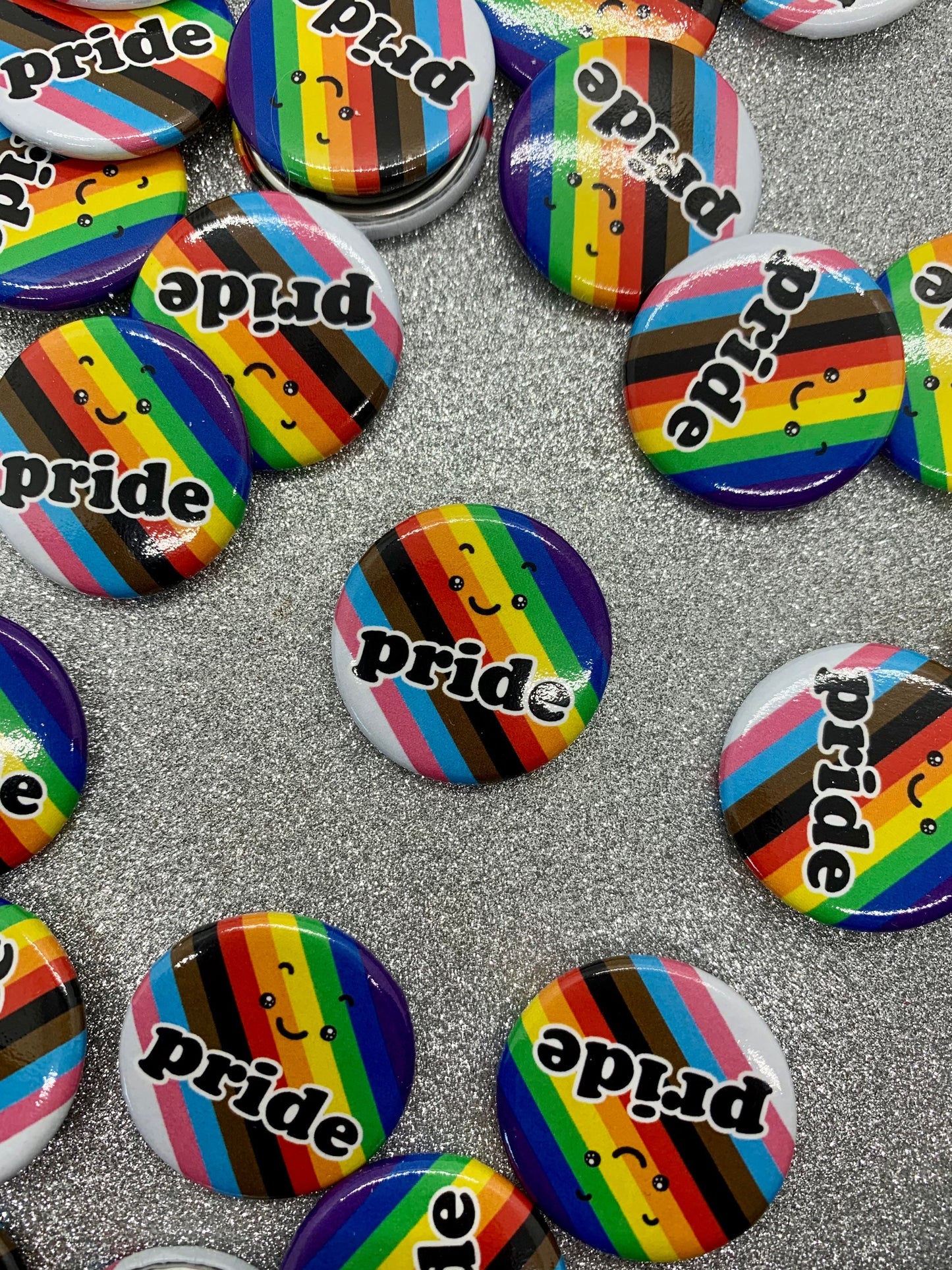 Rainbow Pride Button 2 pack (1.25 Inch Round Pinback Buttons)