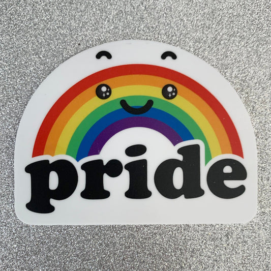 Decal Sticker — Rainbow Pride Decal (3 inch × 2.31 inch, waterproof) | for hydroflask water bottle, laptop, car window, small gift