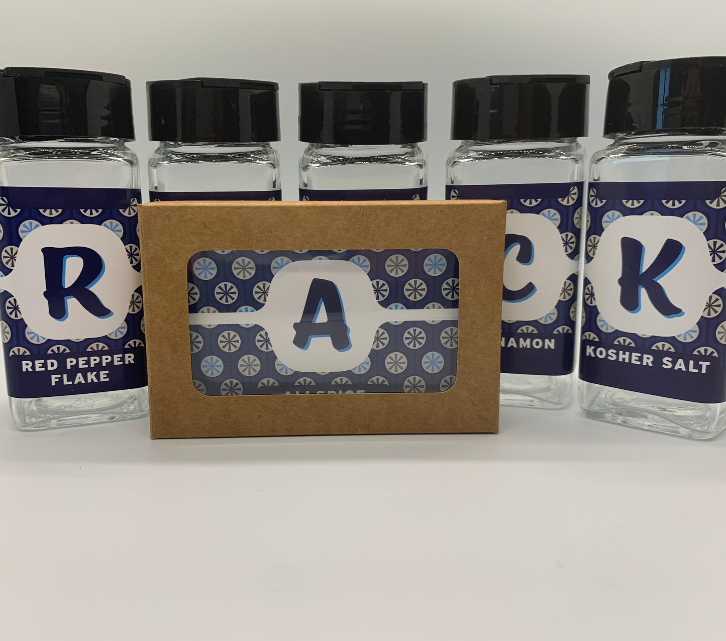 Spice Label Set. 40 Durable Standard Spices + 5 Blank Labels (Labels Only, no jars)