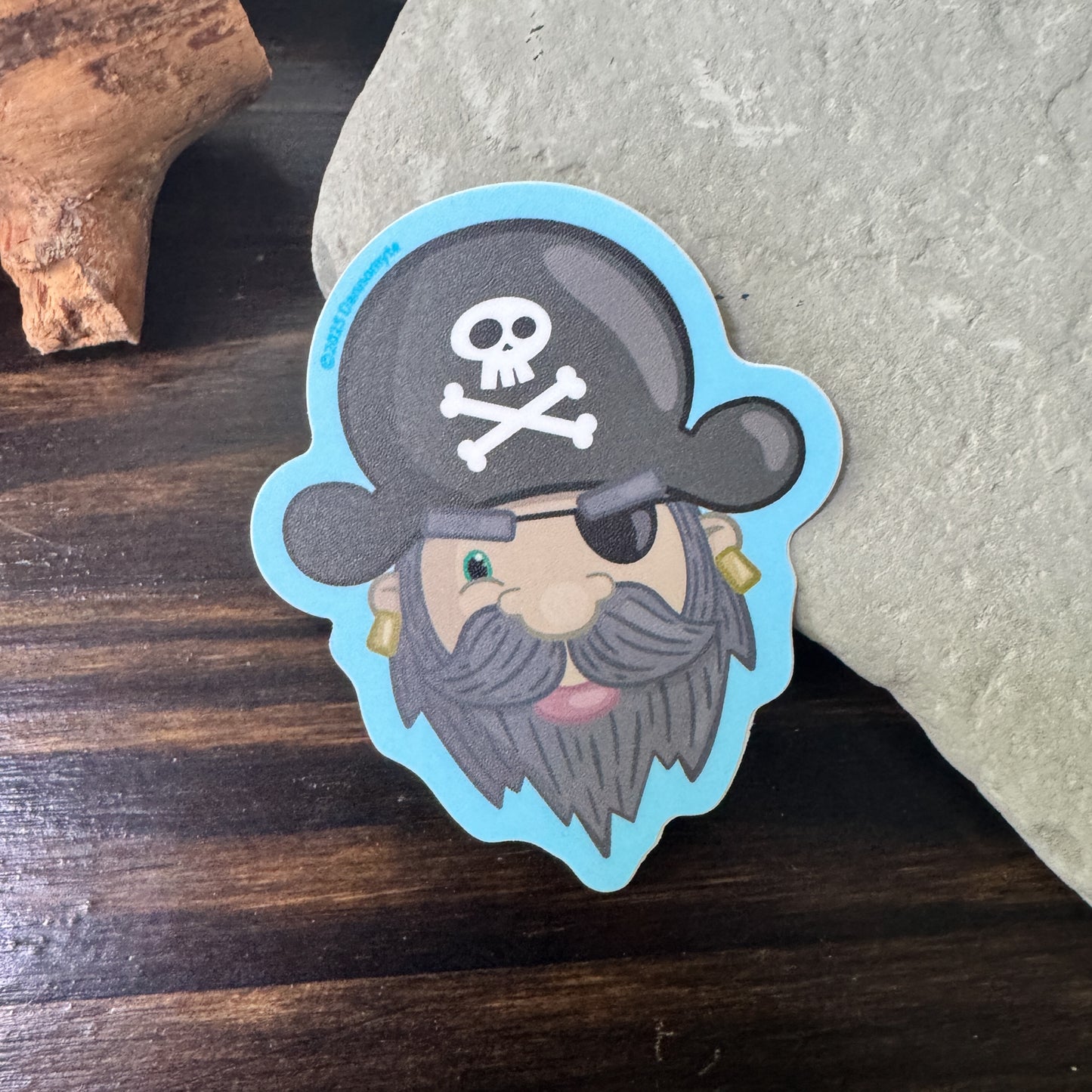 Pirate Captain Sticker - Sky Blue