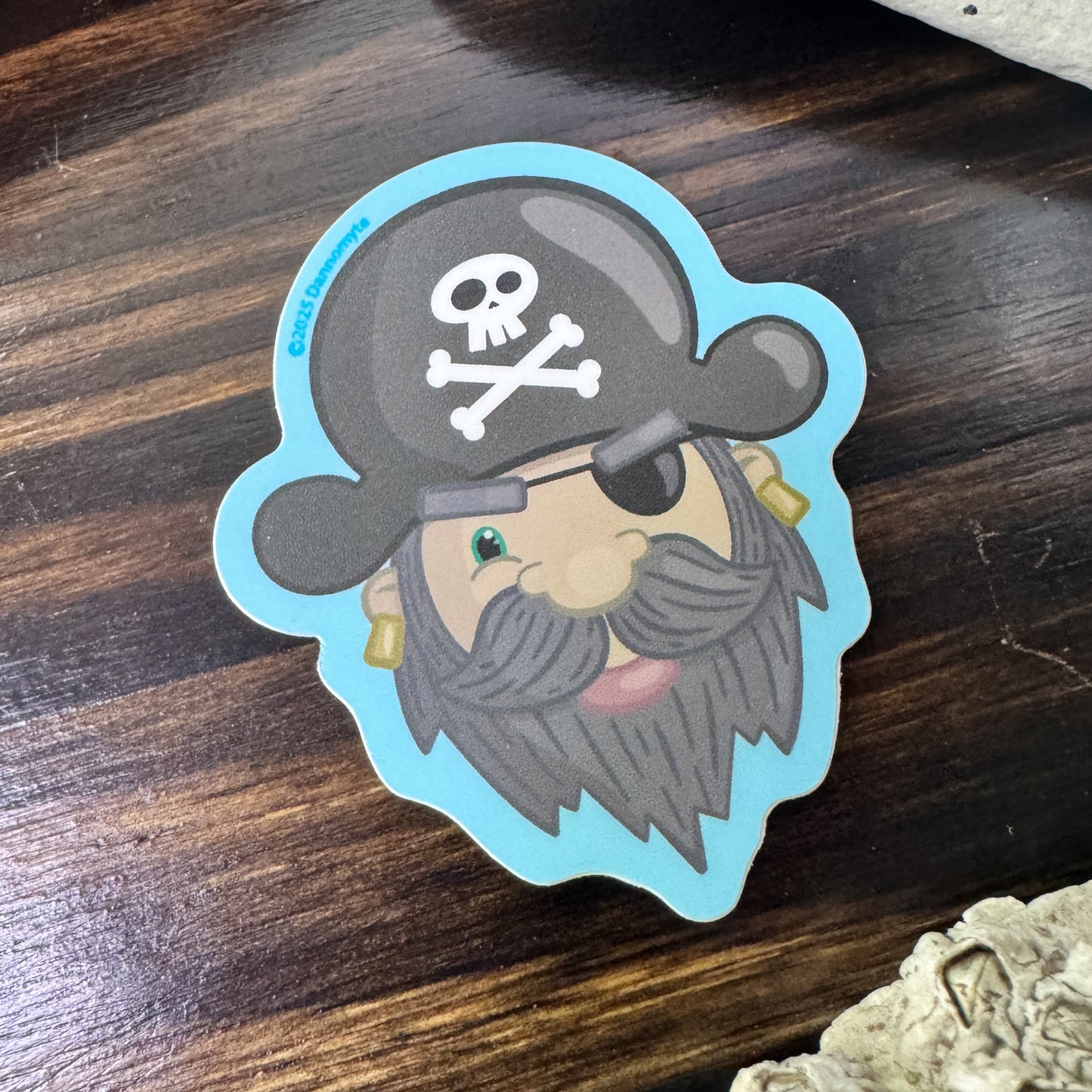 Pirate Captain Sticker - Sky Blue