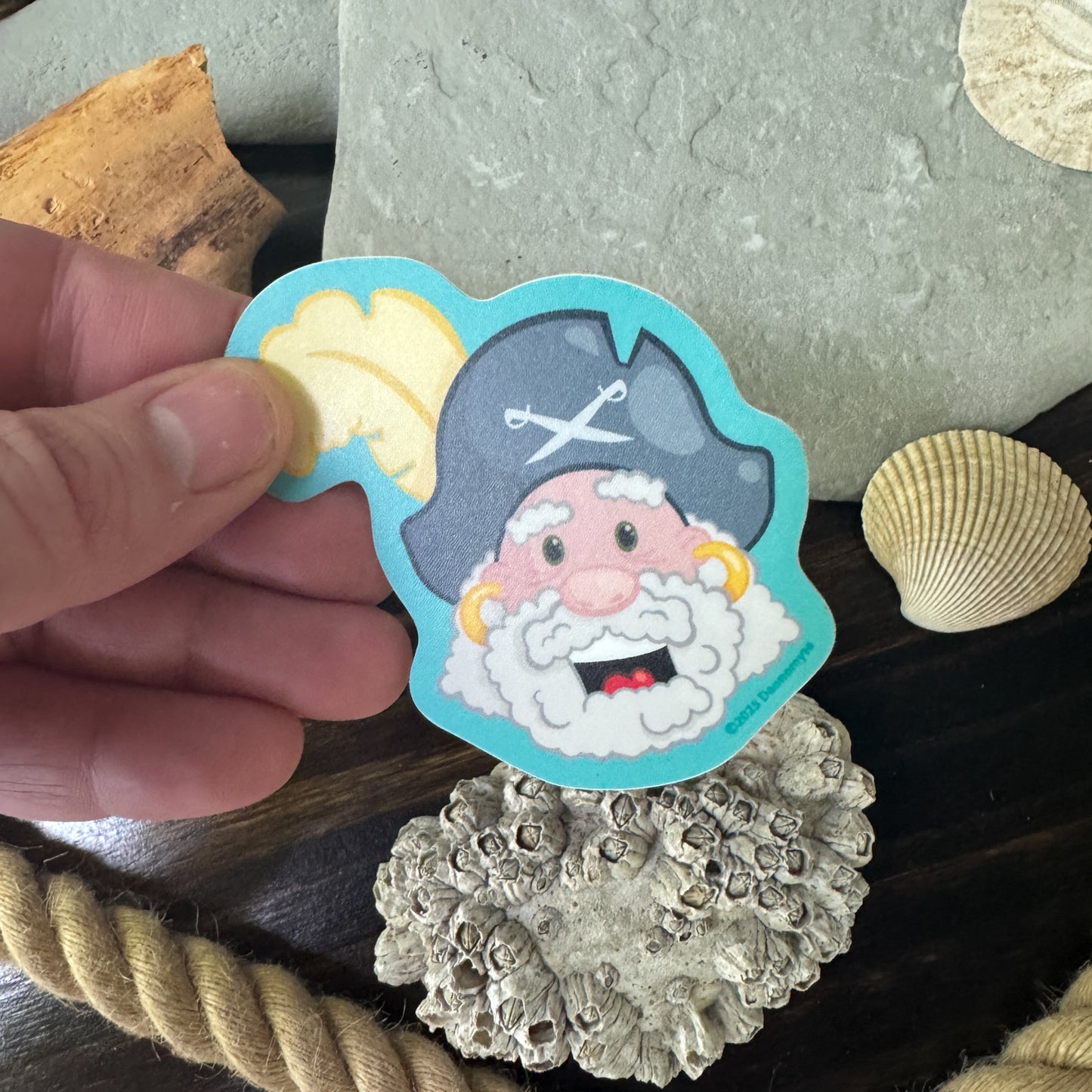 Pirate Captain Sticker - Turquoise