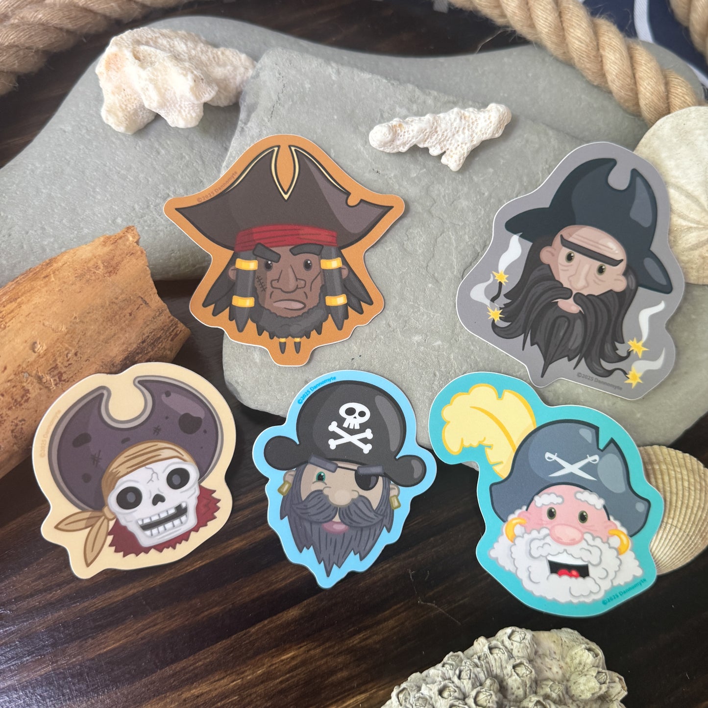 Pirate Captain Sticker - Turquoise