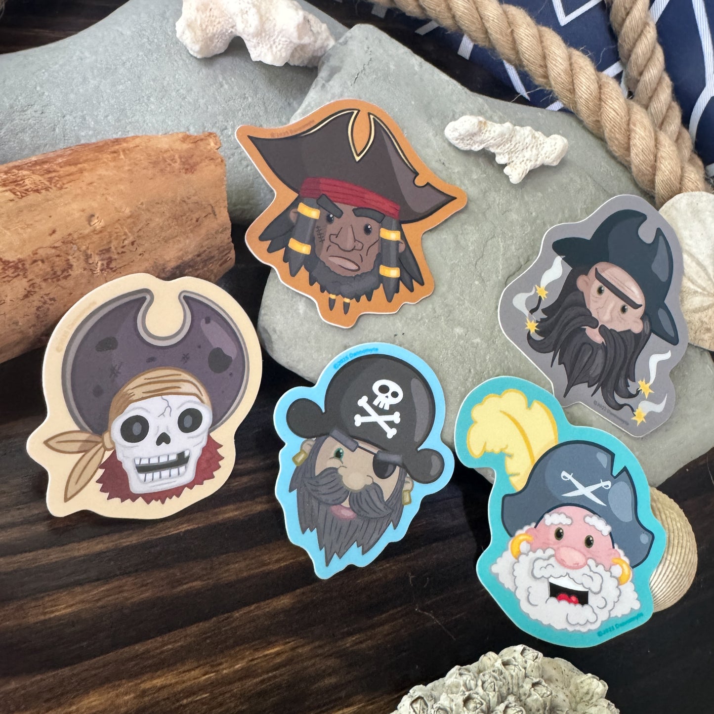 Pirate Captain Sticker - Turquoise
