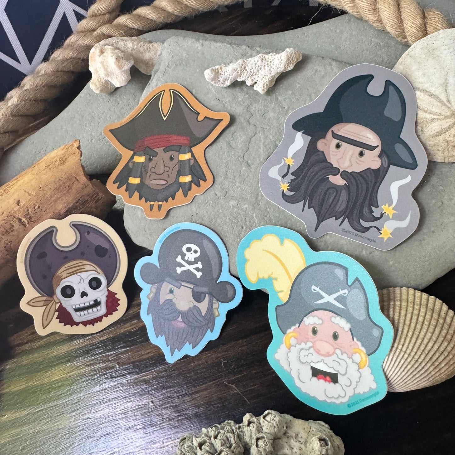 Pirate Captain Sticker - Turquoise