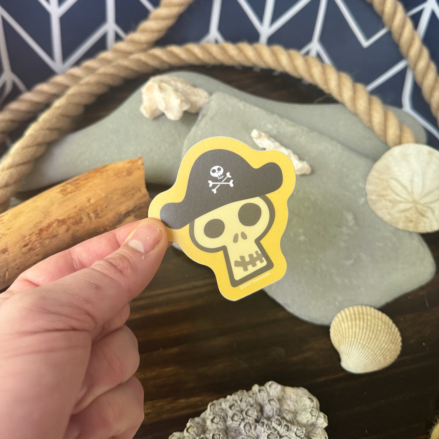 Pirate Skull Sticker - The Captain