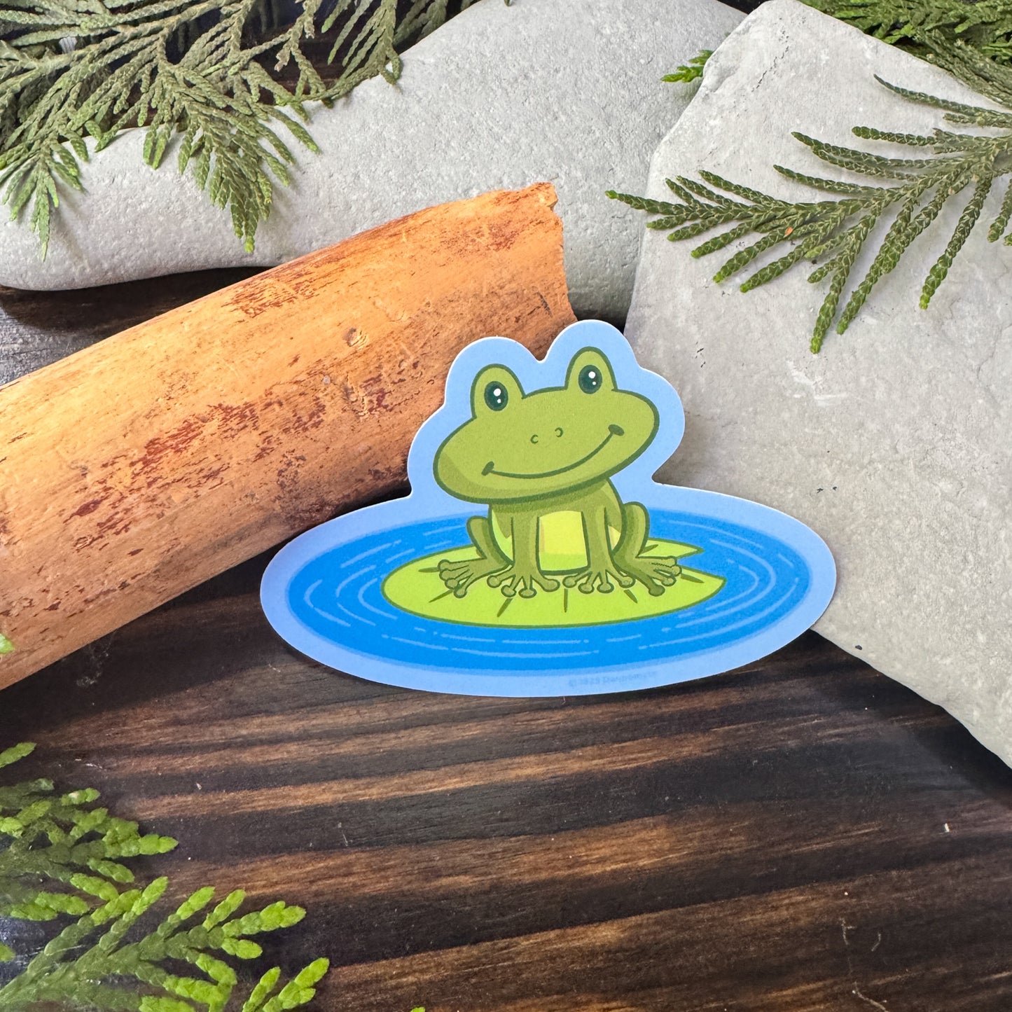 Frog Sticker - Frog in a pond