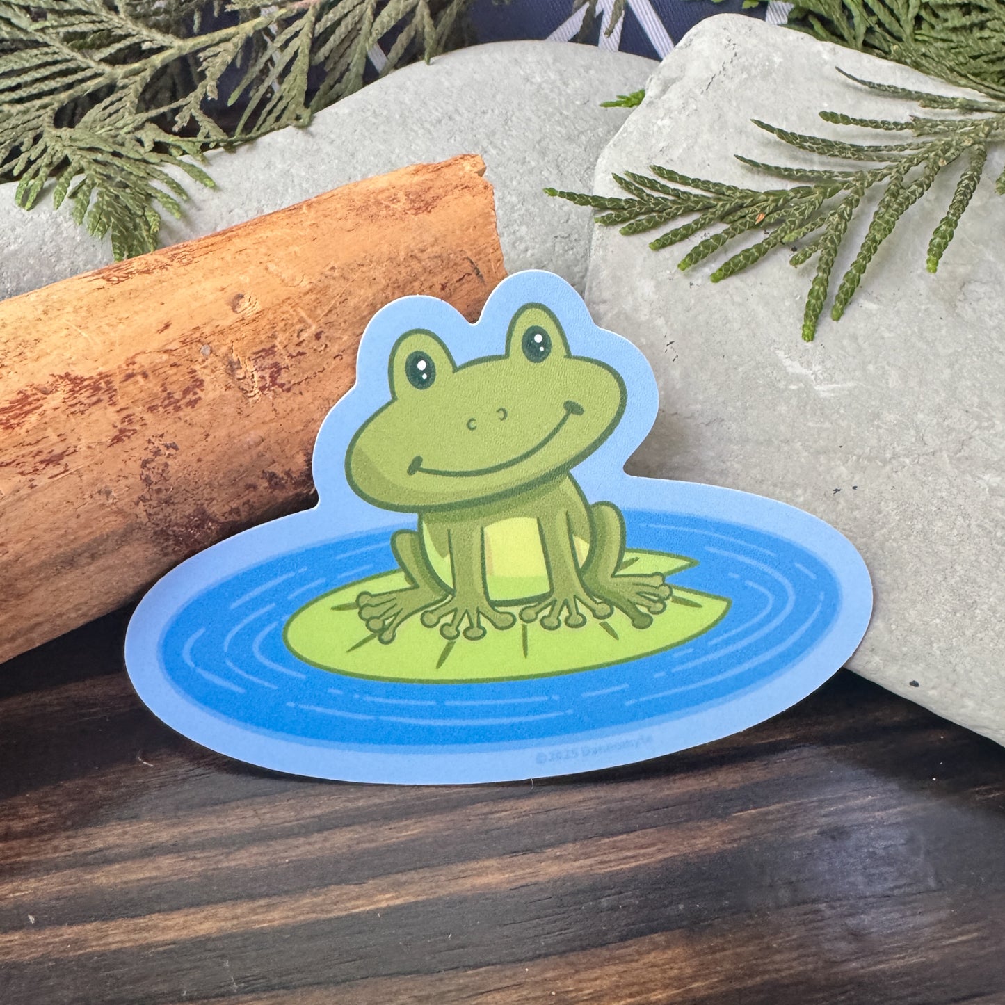 Frog Sticker - Frog in a pond