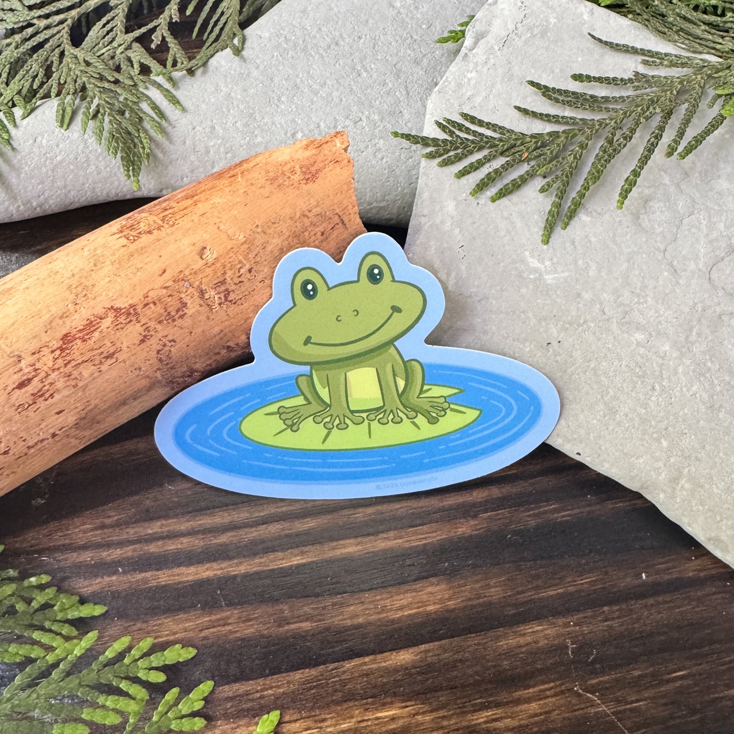 Frog Sticker - Frog in a pond