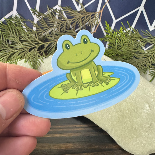 Frog Sticker - Frog in a pond