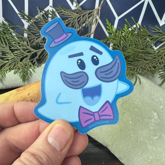 Big Daddy Blue Boo Ghost — Water Resistant Sticker