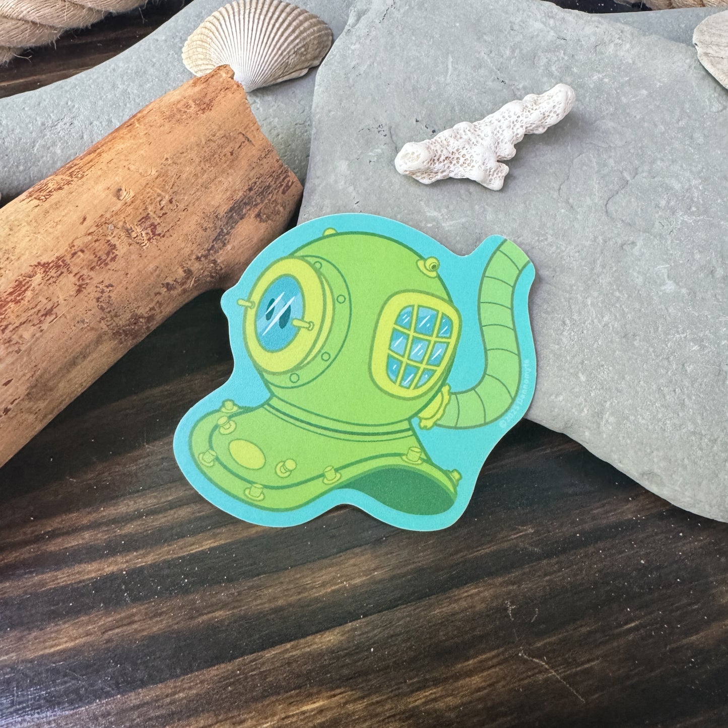 Scuba Diving Helmet - Water Resistant Sticker