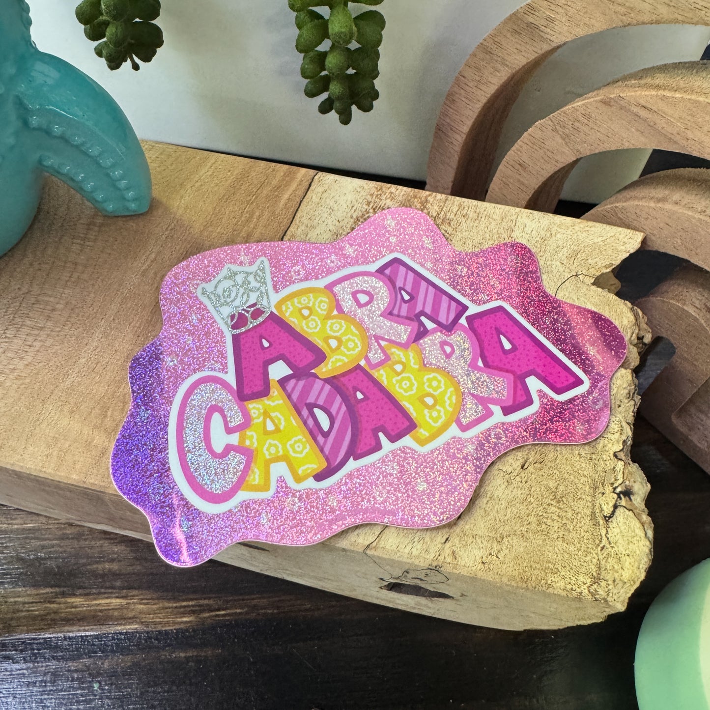 Abracadabra – Pink Water Resistant Sticker