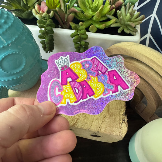 Abracadabra – Pink Water Resistant Sticker