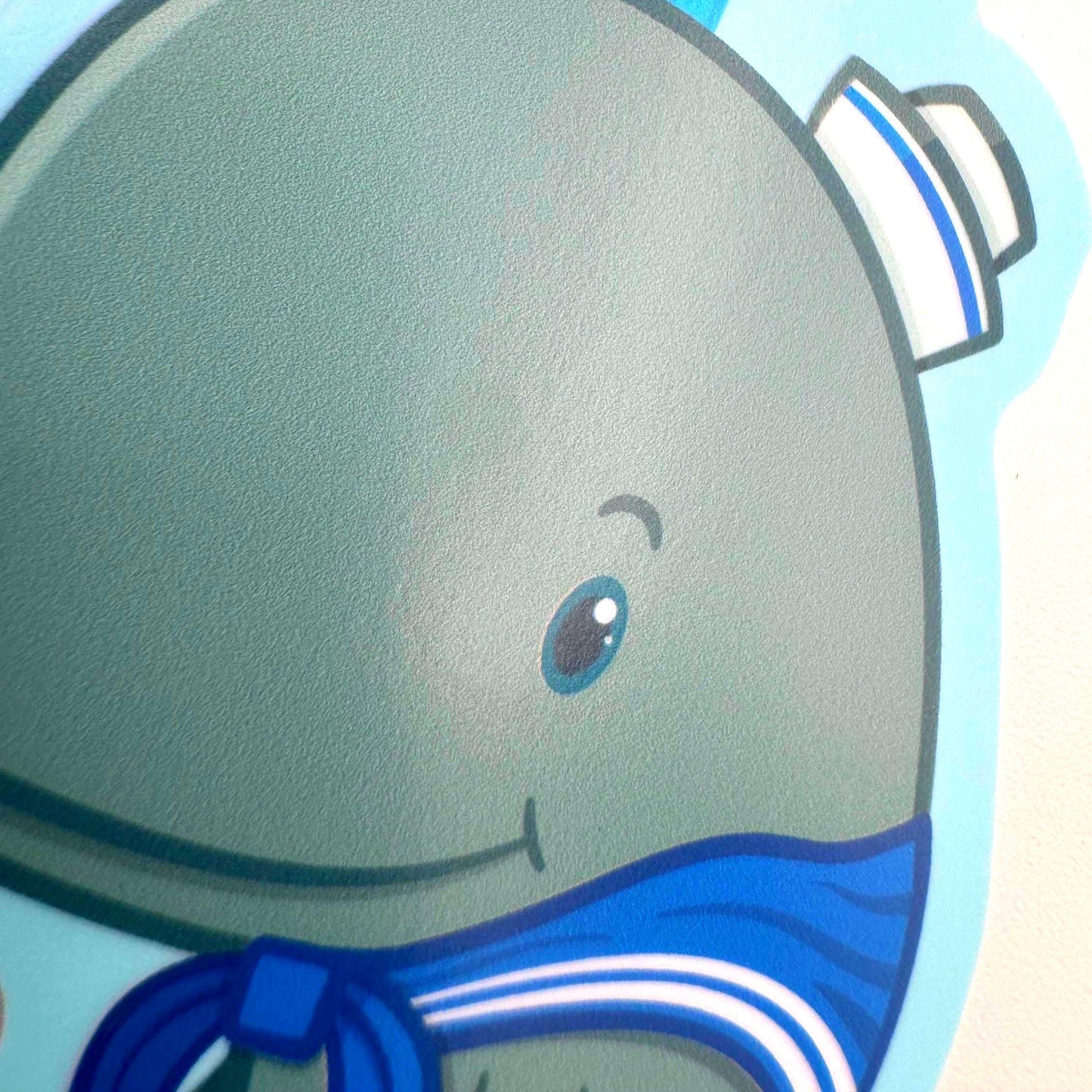 Sailor Whale Vinyl Sticker Decal (2.5 inch W × 4 inch H) | for hydroflask water bottle, laptop, car window, small gift Nautical Navy Whale