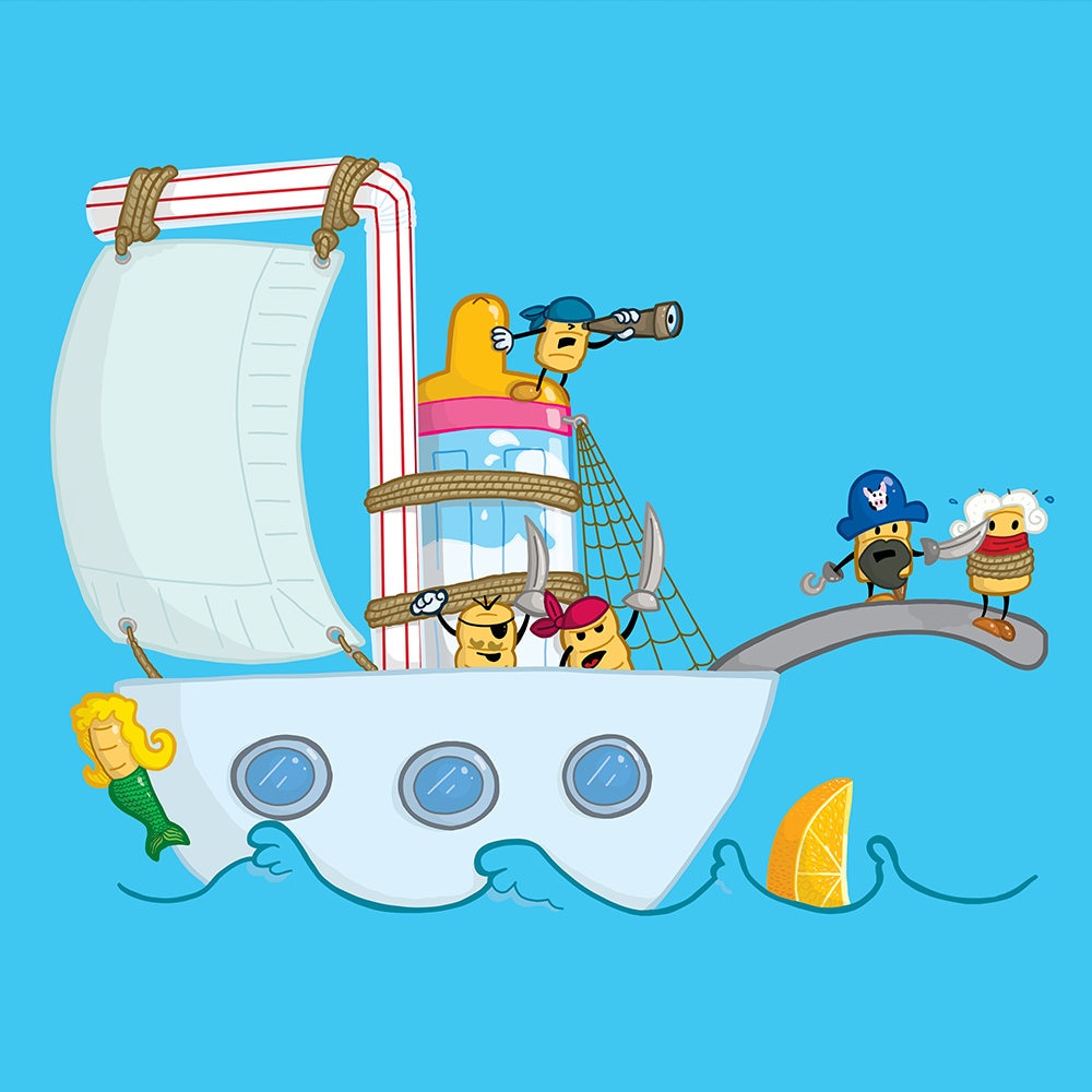 Illustrated Art Print — Cereal Pirates (10 inch X 8 inch, No frame)