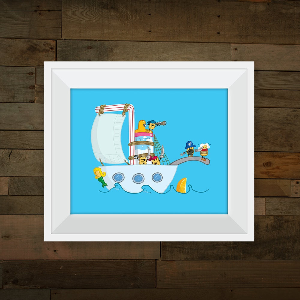 Illustrated Art Print — Cereal Pirates (10 inch X 8 inch, No frame)