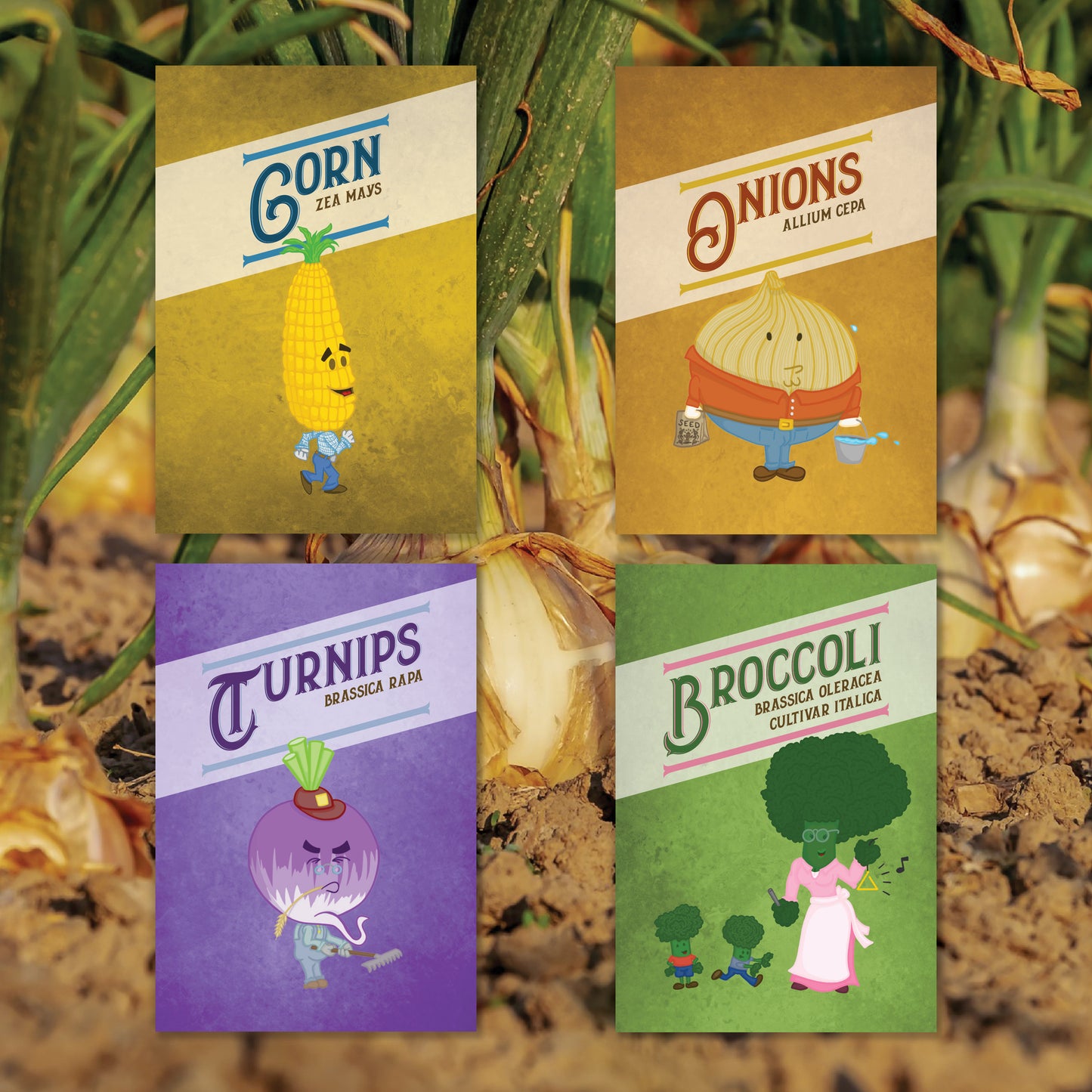 Individual Vegetable Garden Markers (Weather Resistant with wooden stakes)