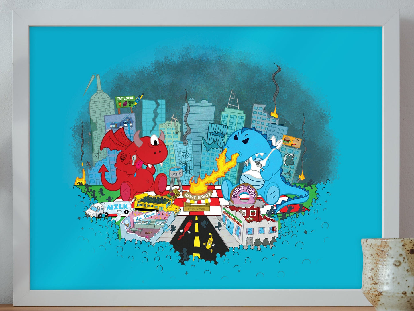 Monster Picnic — 14 × 11 in digital print (no frame)