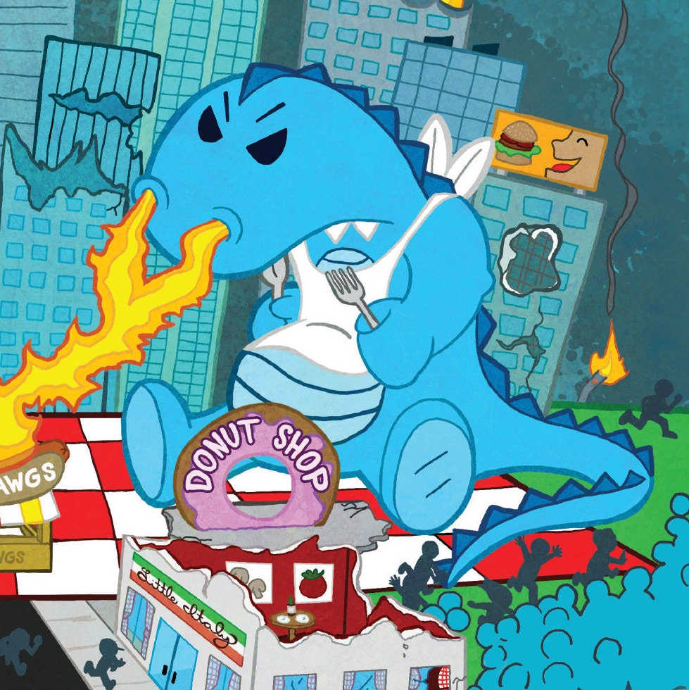 Monster Picnic — 14 × 11 in digital print (no frame)