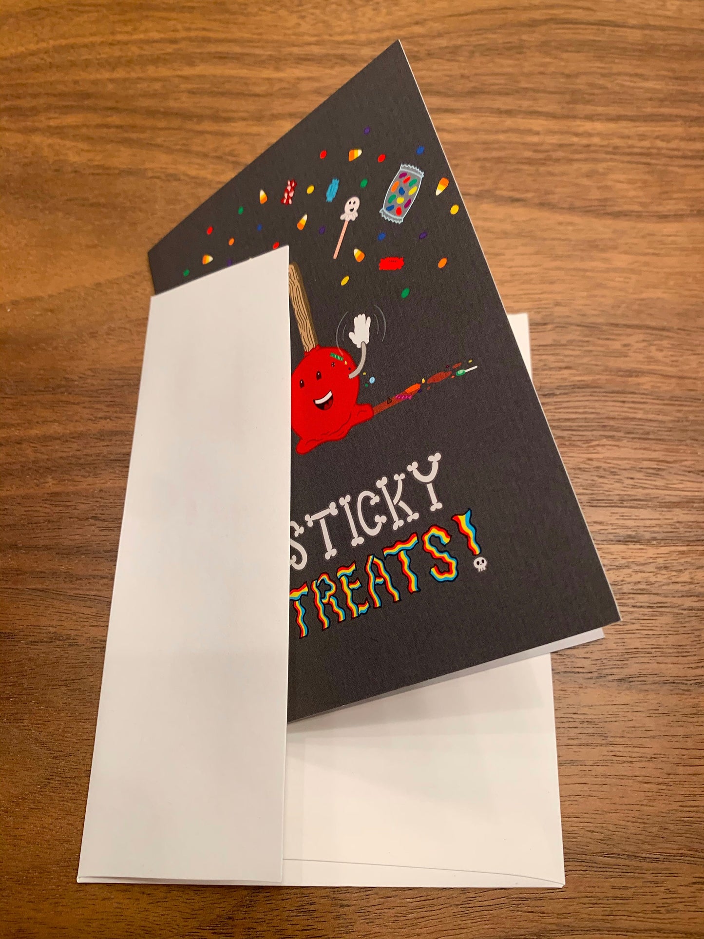 Halloween Greeting Card (4 × 6 Inches folded, with Envelope): Sticky Treats!