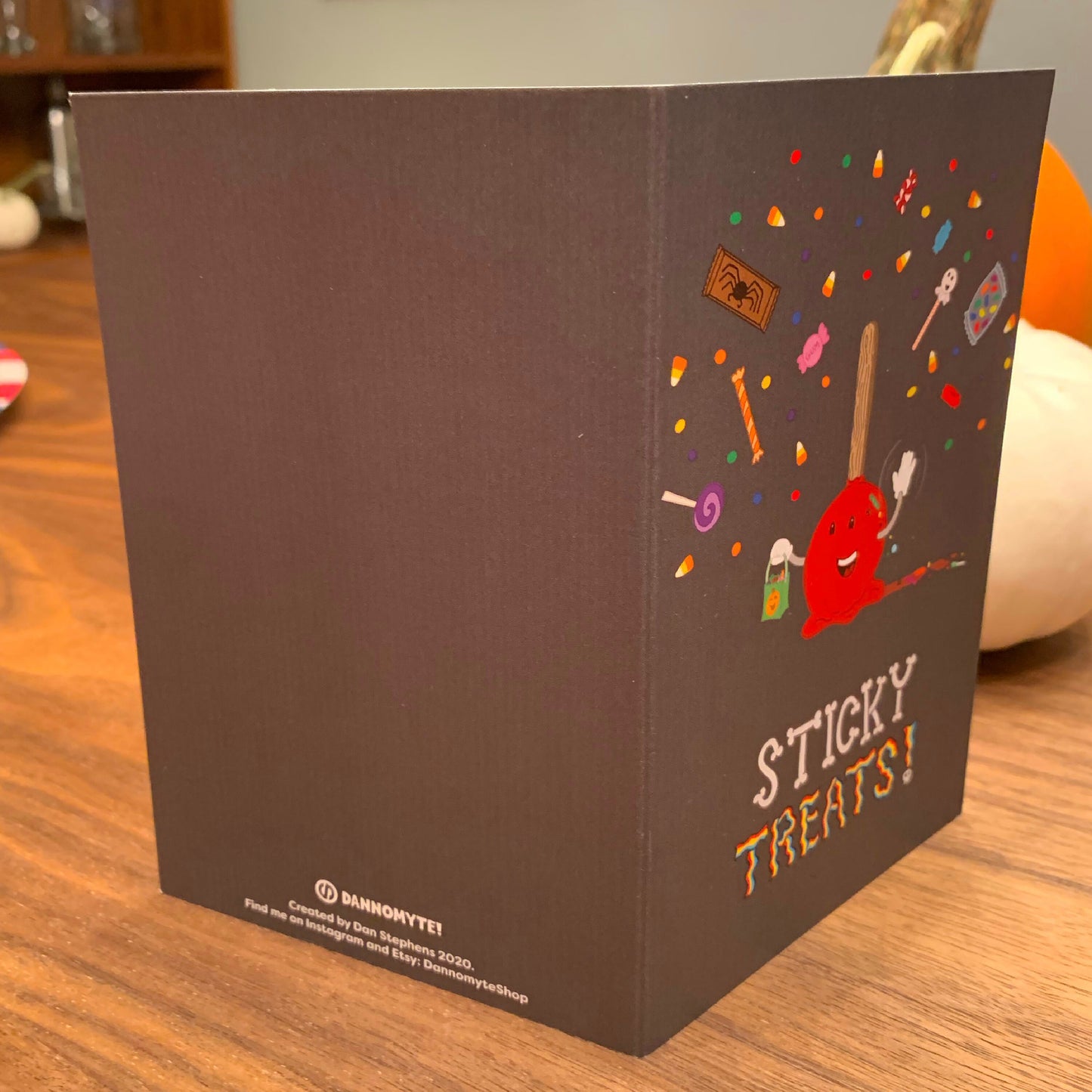 Halloween Greeting Card (4 × 6 Inches folded, with Envelope): Sticky Treats!