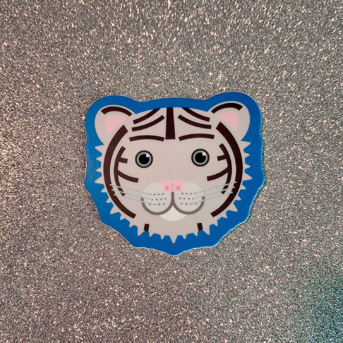 Lil White Tiger Sticker (2.1 inch × 1.93 inch) | for hydroflask water bottle, laptop, car window, small gift