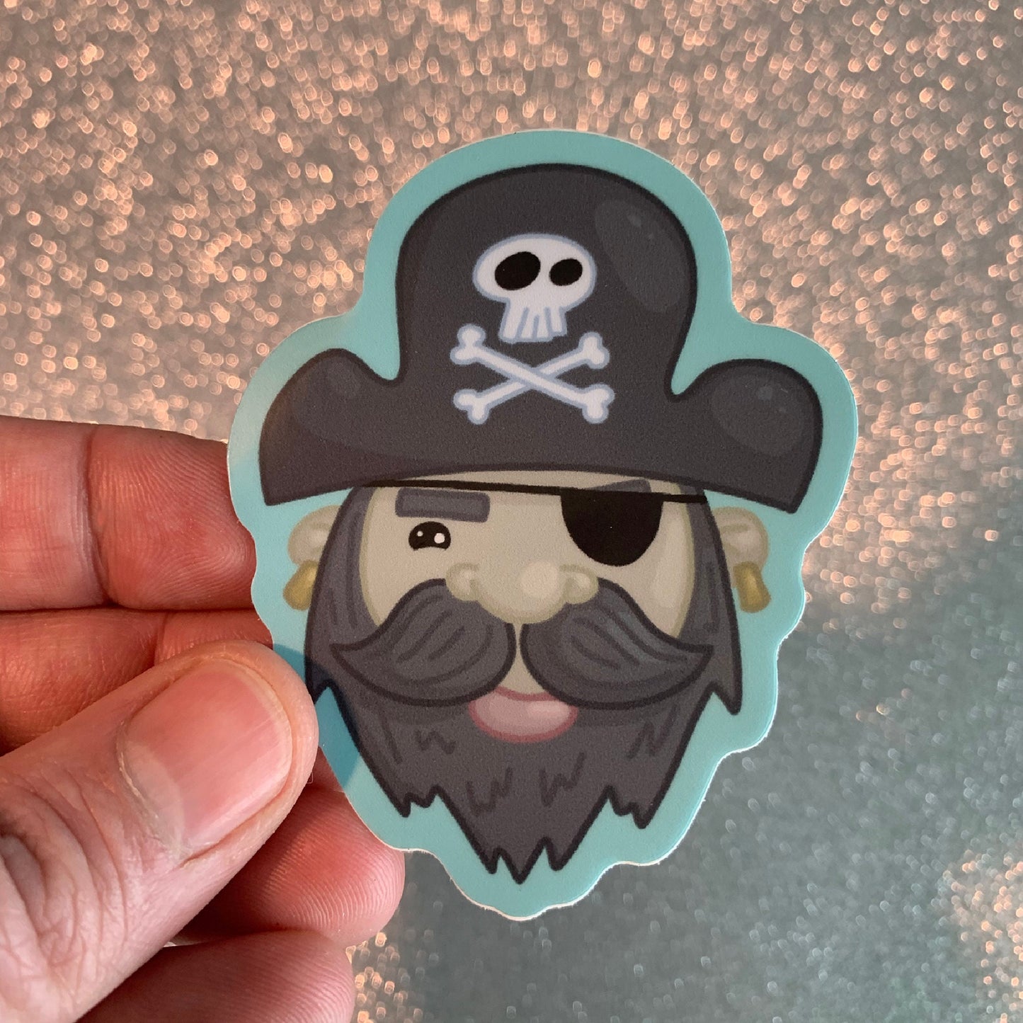 Pirate Vinyl Sticker Decal (2.4 inch × 3 inch) | for hydroflask water bottle, laptop, car window, small gift