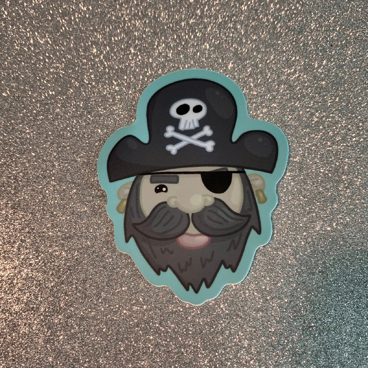Pirate Vinyl Sticker Decal (2.4 inch × 3 inch) | for hydroflask water bottle, laptop, car window, small gift