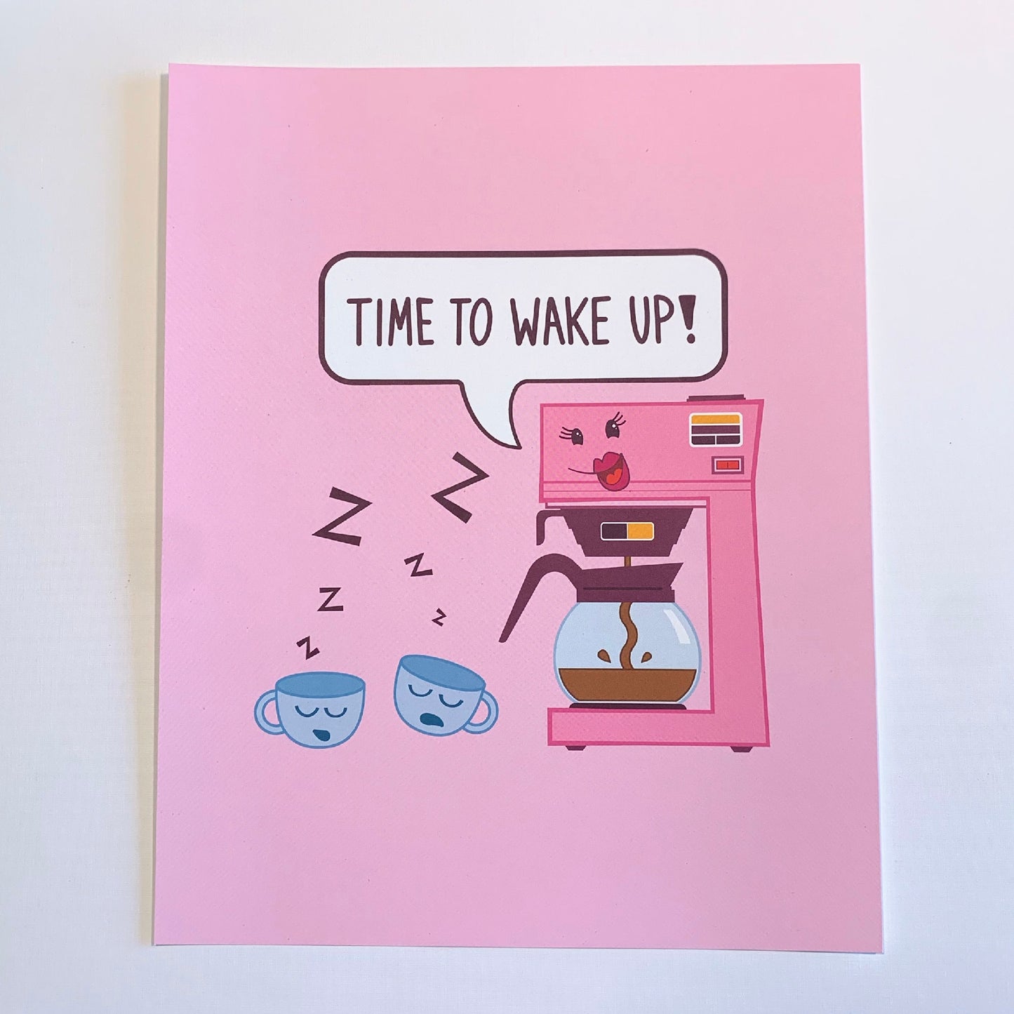 Coffee Art print (8 × 10 inch, no frame). Available in Light Green, Pink, or Light Blue