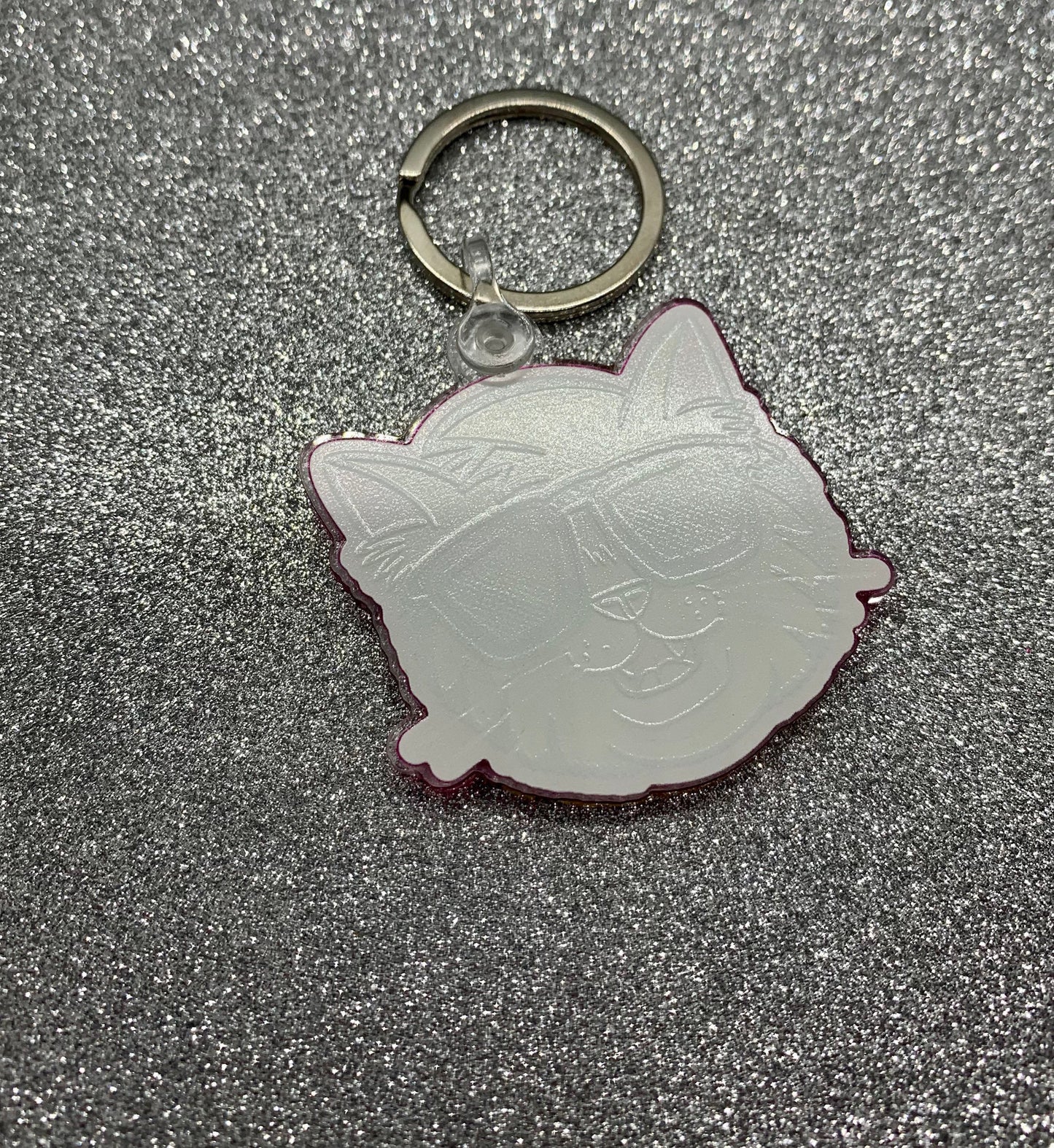 Cool Cat Sticker and Keychain (3 inch × 2.6 inch Sticker) 80’s 90’s Retro and Vaporwave accessories. Water bottle flask laptop decal
