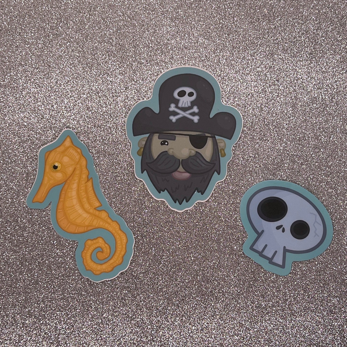 Pirate Vinyl Sticker Decal (2.4 inch × 3 inch) | for hydroflask water bottle, laptop, car window, small gift