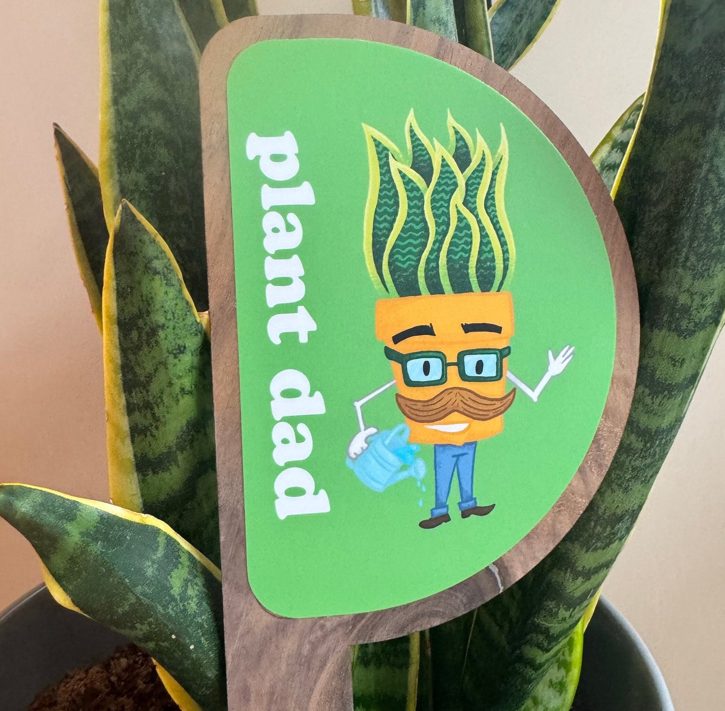 Plant Stakes β Plant Mom and Plant Dad (12 in x 4.5 in, Laser cut maple plywood plant stake for the Green thumb in your life)