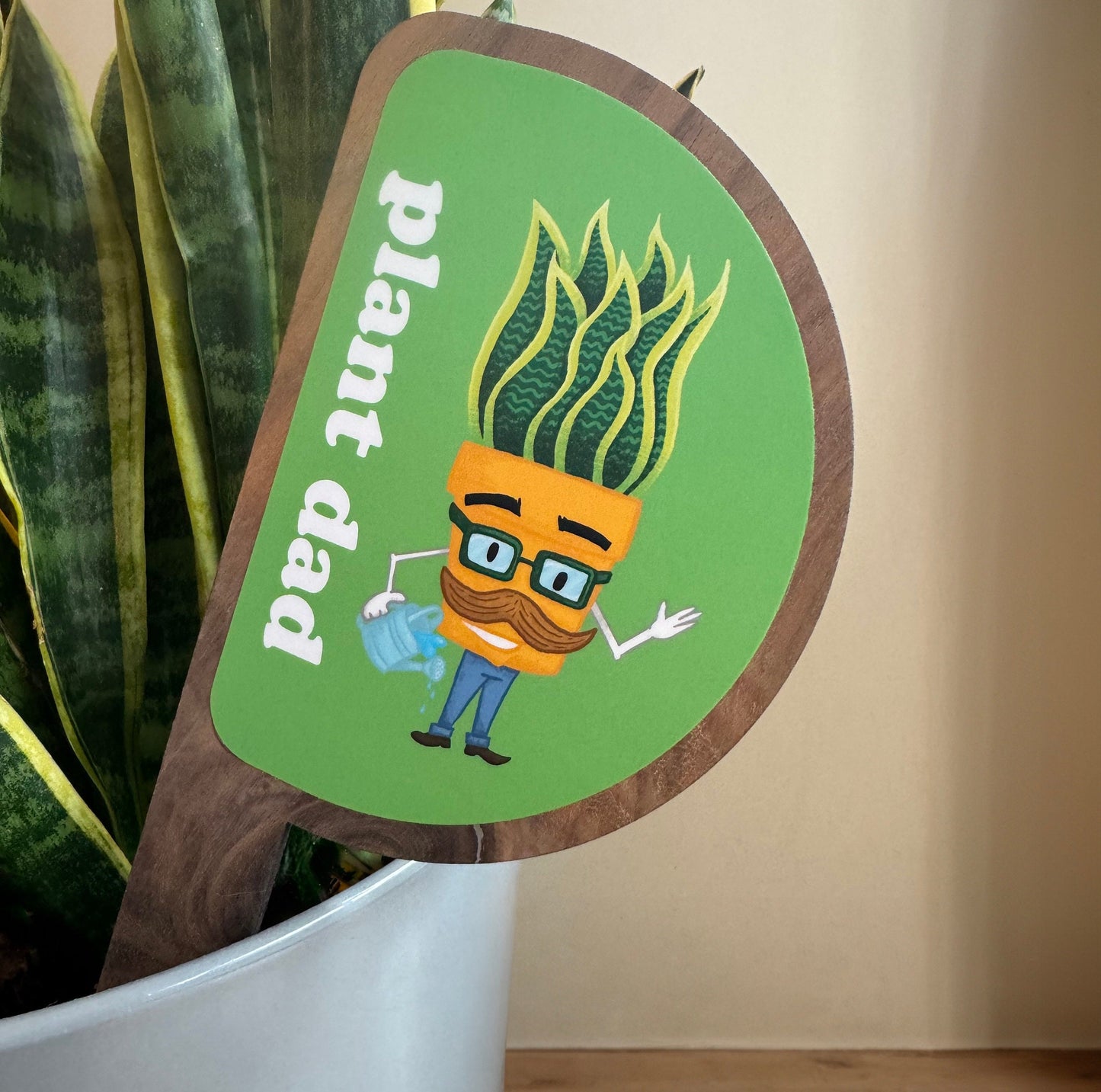 Plant Stakes β Plant Mom and Plant Dad (12 in x 4.5 in, Laser cut maple plywood plant stake for the Green thumb in your life)