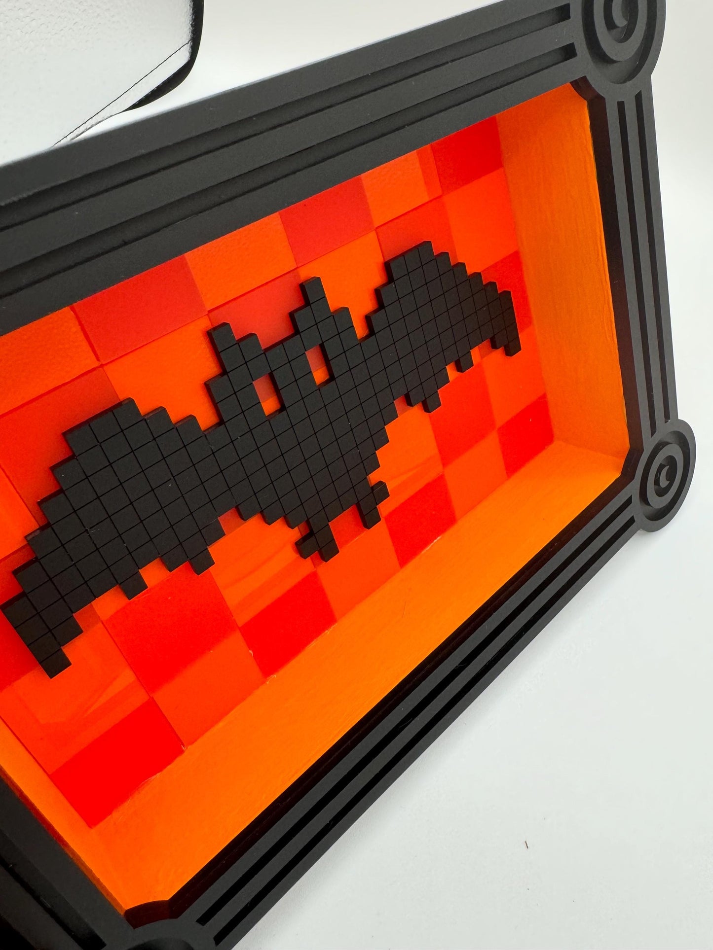 Pixel Bat Wall Art — retro video game Halloween decor