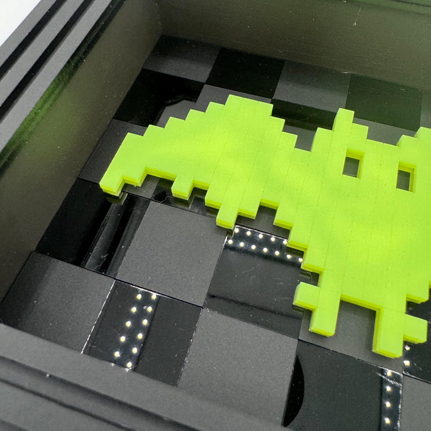 Pixel Bat Wall Art with glow in the dark bat— retro video game Halloween decor