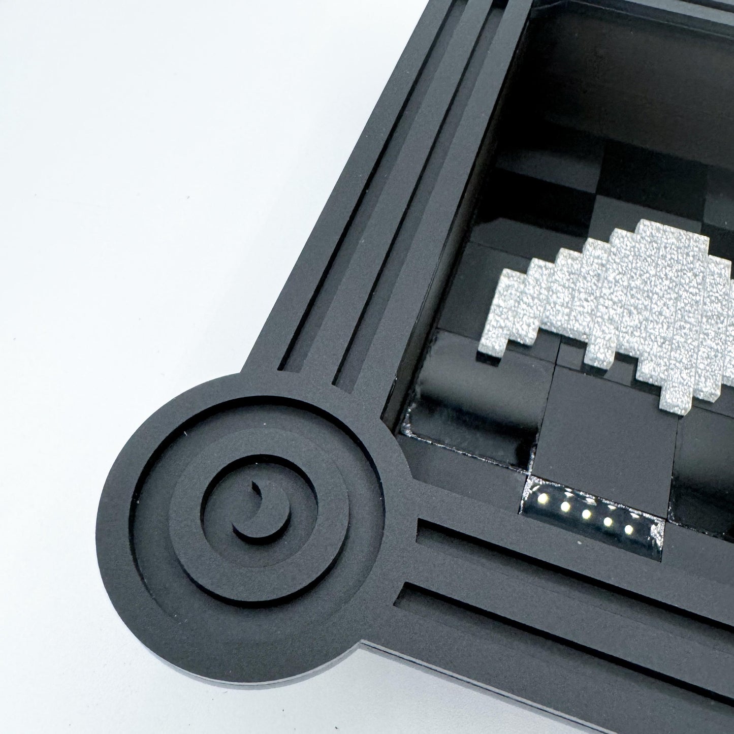 Pixel Bat Wall Art with silver glitter bat— retro video game Halloween decor