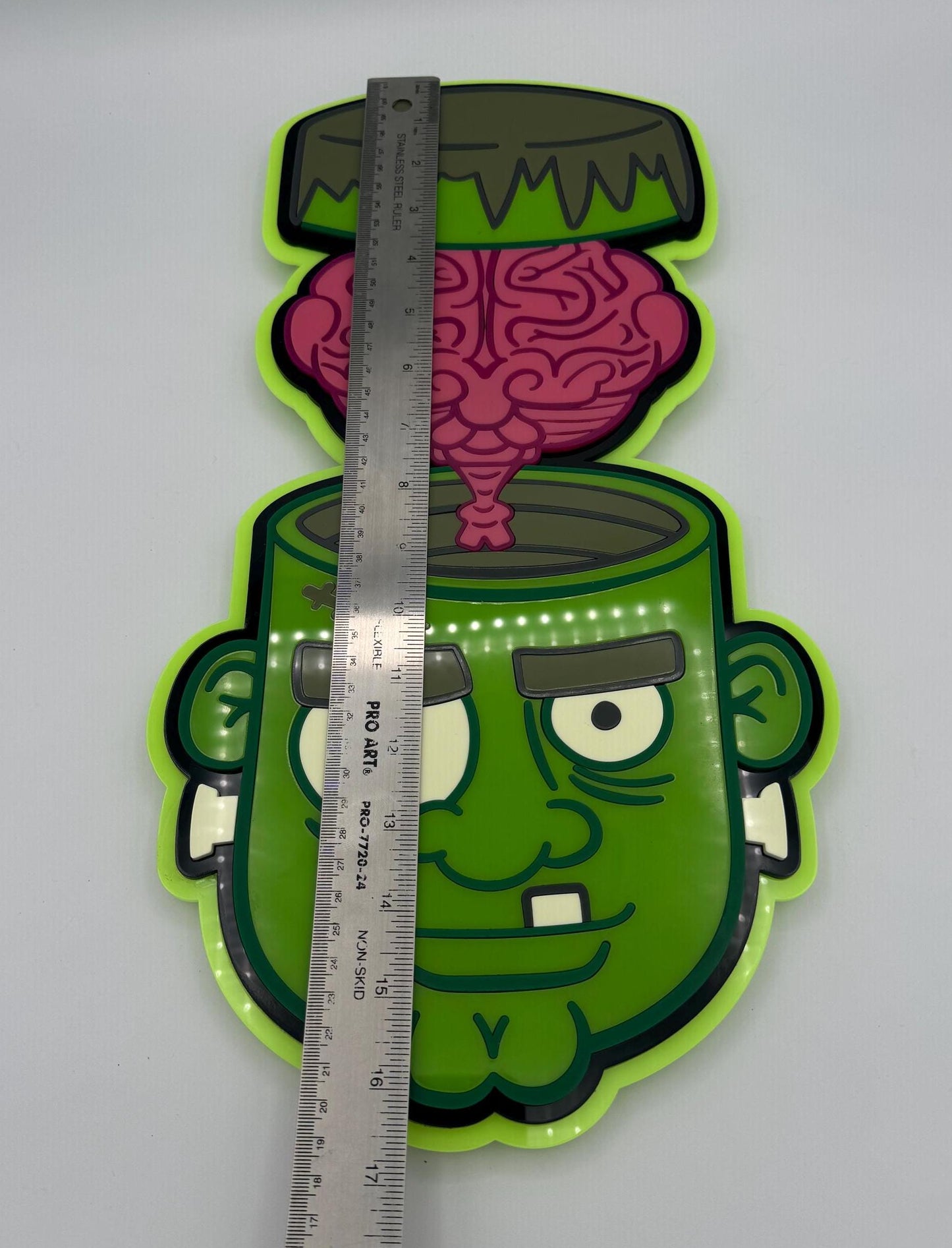 Frankenstein’s Monster Brain Wall Art — Creepy Halloween Sign for Classic Horror Lovers and Mad Scientists
