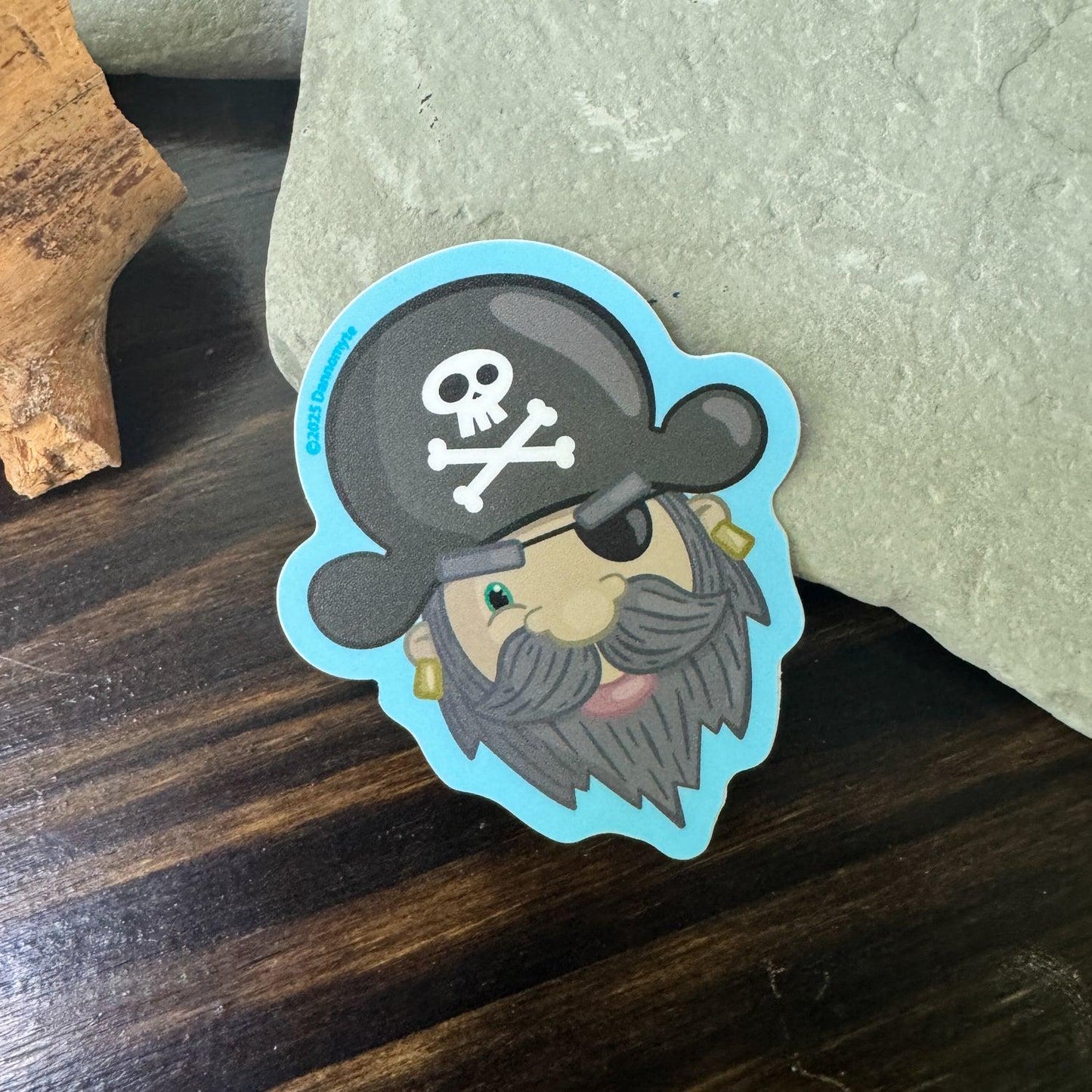 Pirate Captain Sticker - Sky Blue