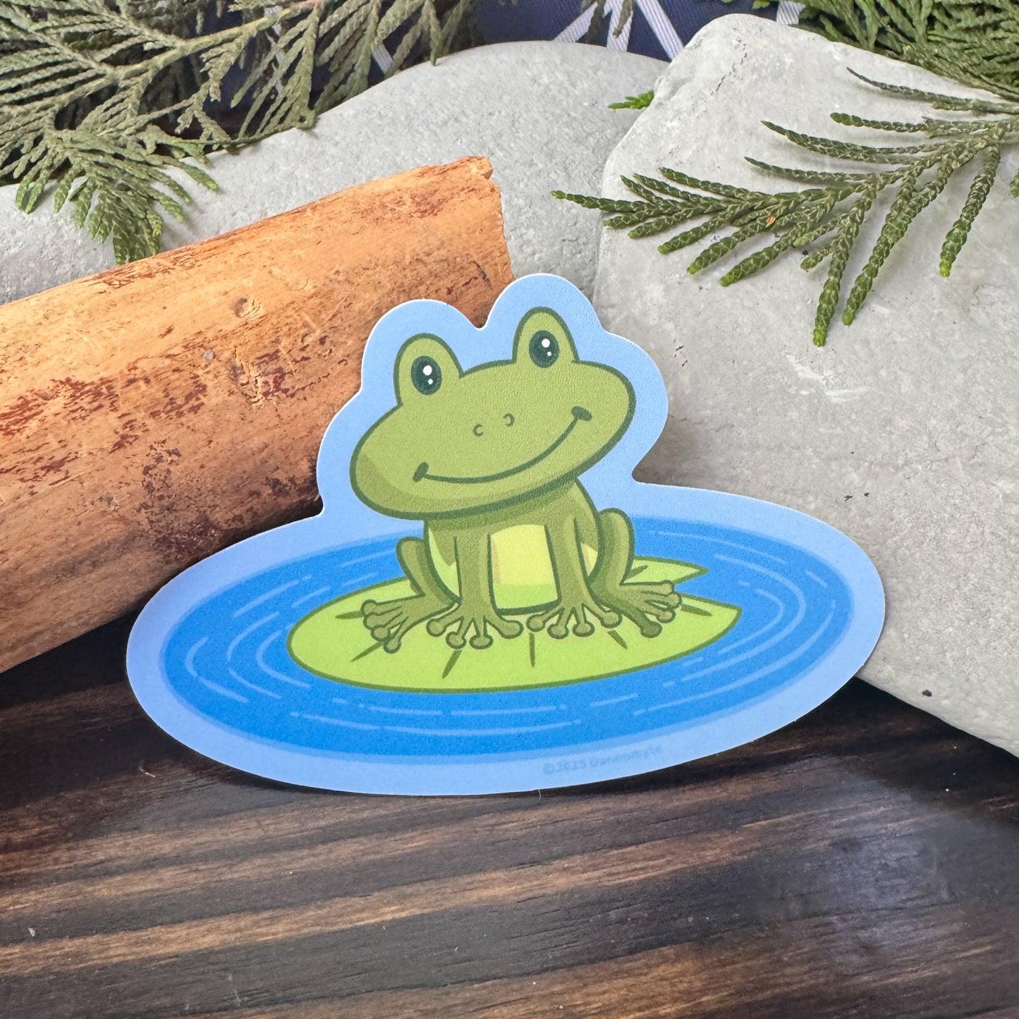 Frog Sticker - Frog in a pond