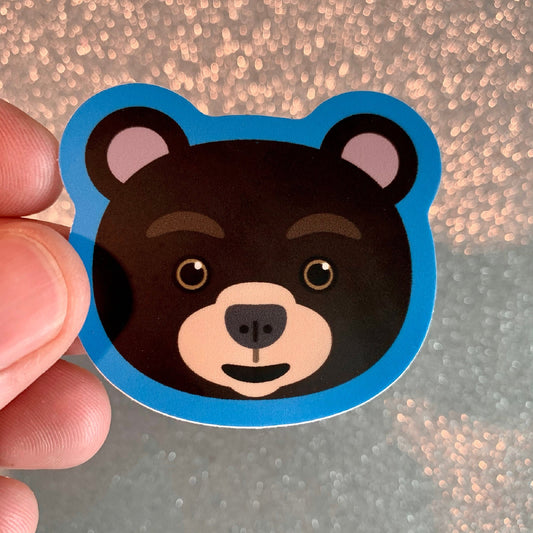 Lil' Black Bear Sticker (2.1 inch × 1.88 inch)  | for hydroflask water bottle, laptop, car window, small gift