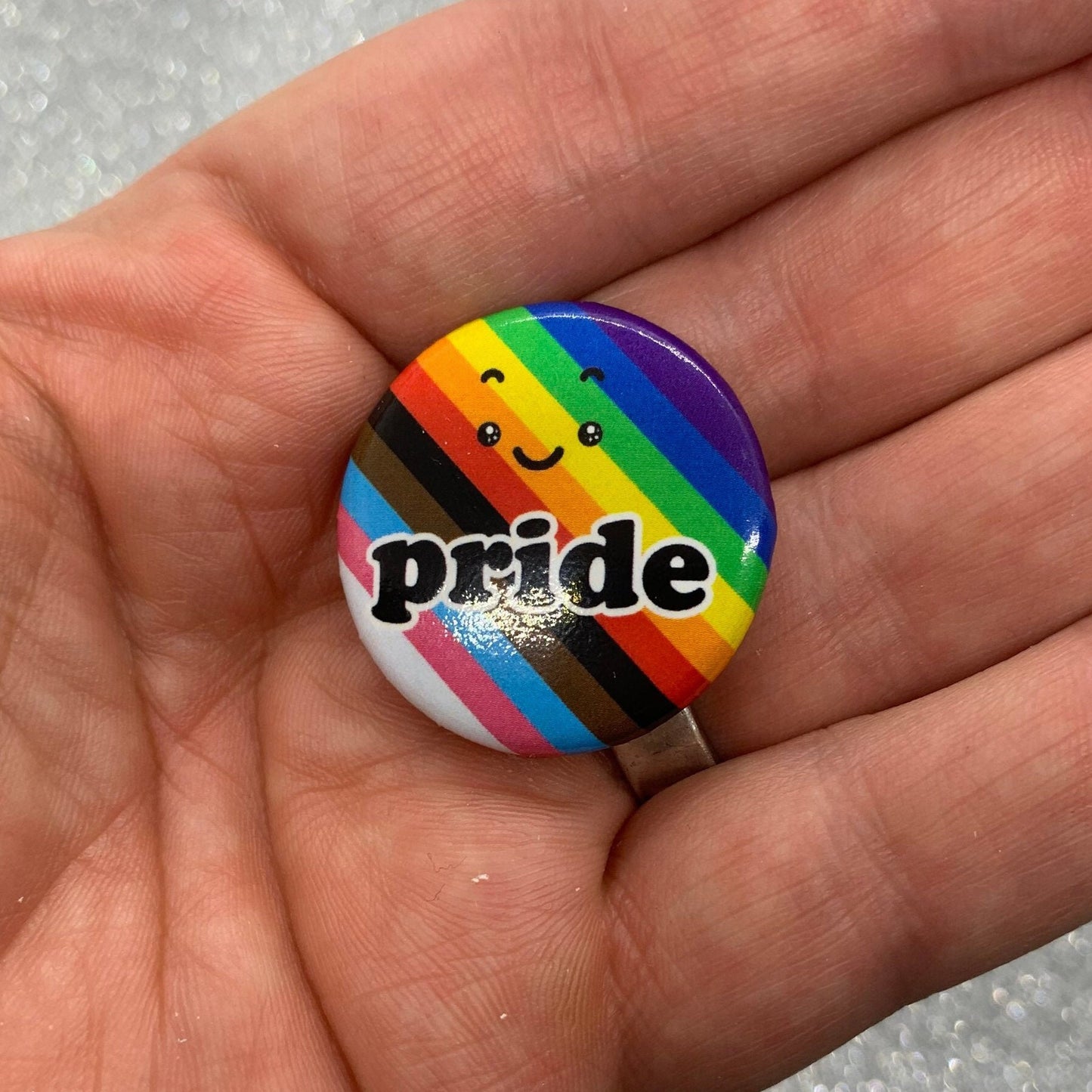 Rainbow Pride Button 2 pack (1.25 Inch Round Pinback Buttons)