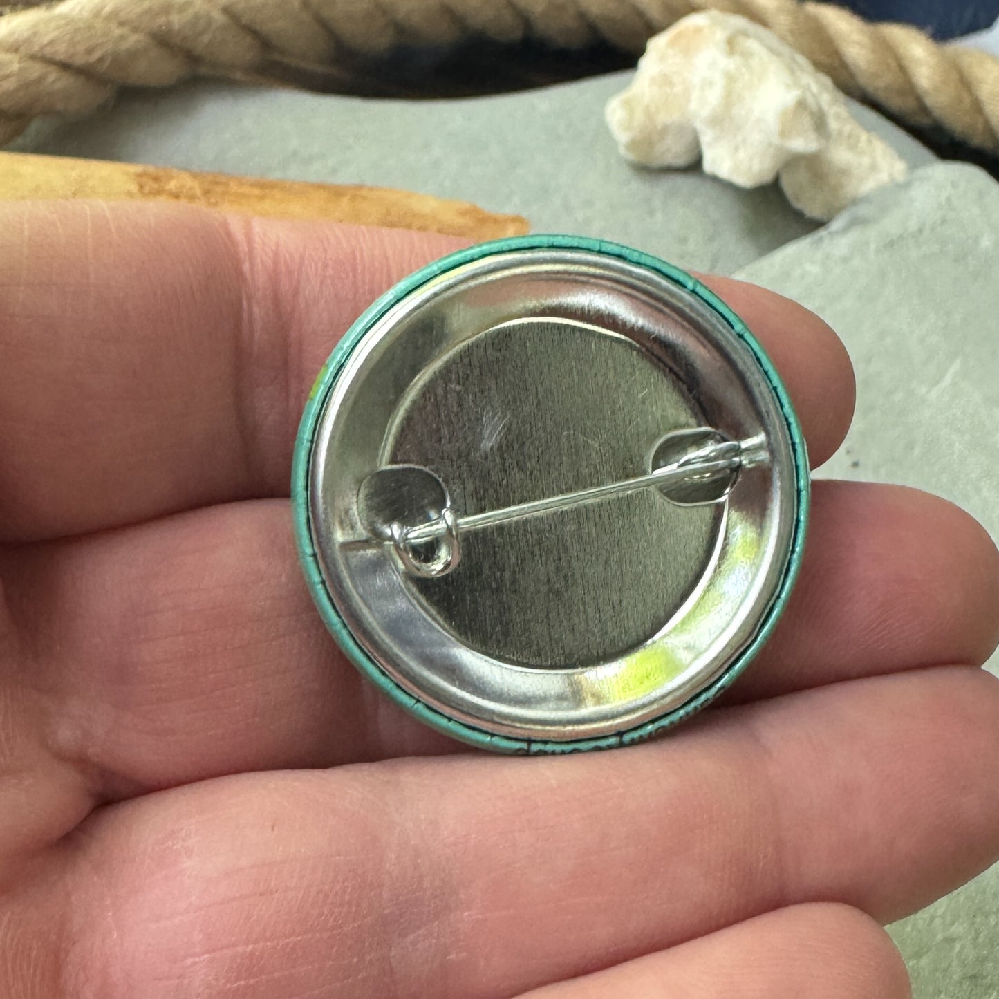 In Too Deep – Scuba Diver Pinback Button 1.75”