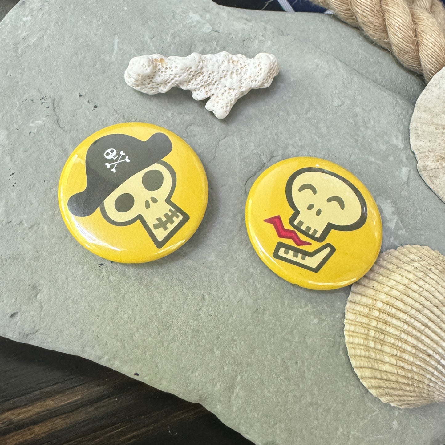 Skull Pirate Duo - Pinback Button 2 Pack 1.75”